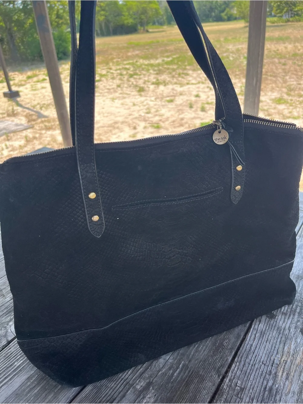 THE SAK SUEDE Black Tassel Bag - Women's Everyday Shoulder Bag with SAK charm